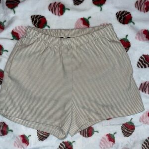 Women's Tan Checkered Shorts